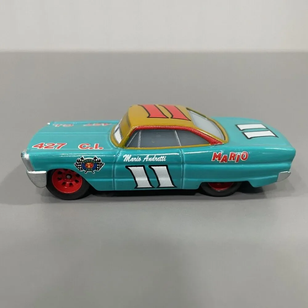 Disney Cars Mario Andretti #11 Blue Ford Fairlane Mattel Diecast Loose 1:55 - Picture 3 of 7